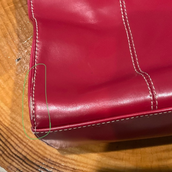 Wilsons Leather Red Structured Tote Handbag Business Laptop - Picture 14 of 16